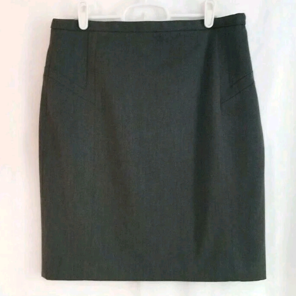 Womens Express Design Studio Gray Bodycon Skirt Back Zipper and Slit Size 10